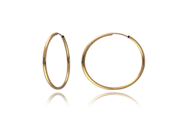 Žluté zlato drátové kruhy náušnice 3cm